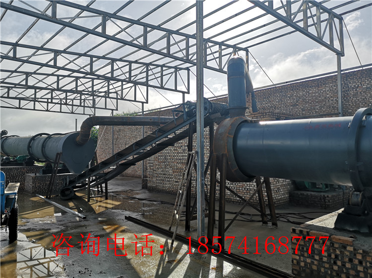有機(jī)肥顆粒生產(chǎn)線有機(jī)肥烘干機(jī)的安裝現(xiàn)場