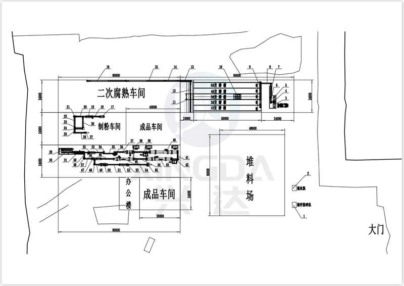 陜西恒達(dá)年產(chǎn)5萬噸有機(jī)肥生產(chǎn)線工藝圖